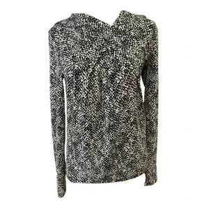 Ann Taylor LOFT Leopard Print Blouse Size Small Black‎ & White Womens